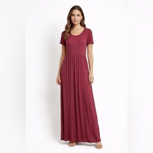 Simple short sleeve long dress